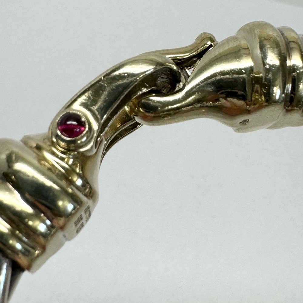 David Yurman 10mm Gold Buckle Sterling Silver Bracelet - Picture 7 of 11